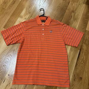 Orange Striped Polo Shirt